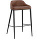 Astra 34.75 inch Black / Cinnamon Brown Barstool